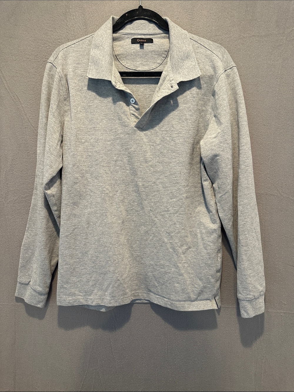 Quince Light Gray Long Sleeve Polo